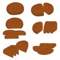 Vector illustration of set of baked bread