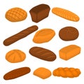 Vector illustration of set of baked bread