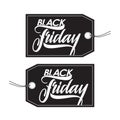 Set of Black Friday sale tags with Hand type lettering.