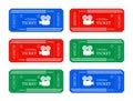 Vector illustration set of blue, red, blue cinema tickets Royalty Free Stock Photo