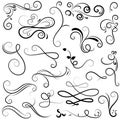 Vector illustration set of border calligraphic and dividers decorative, calligraphic swirl Royalty Free Stock Photo