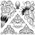 Vector illustration set of border calligraphic and dividers decorative, calligraphic swirl Royalty Free Stock Photo