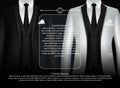 Vector illustration of Set of business card templates with suit and tuxedo Royalty Free Stock Photo