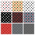 Set card icon pattern wallpaper vector background. Card suits seamless pattern. Vector illustration