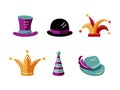 Vector illustration set of carnival hats