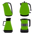 Vector illustration for set of colored electric teapots