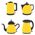 Vector illustration for set of colored electric teapots