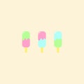 Vector illustration set of colorful pastel popsicles Royalty Free Stock Photo