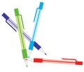 Vector illustration of set colorful pens Royalty Free Stock Photo