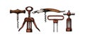 Vector illustration set of corkscrews Royalty Free Stock Photo