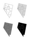 Set of Counties Maps of US State of Nevada Royalty Free Stock Photo