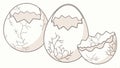 Cracked egg illustrations, broken egg designs vector design Generative AI Royalty Free Stock Photo