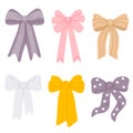 illustration set of cute bows