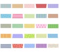 Vector illustration set of cute colorful hand drawn masking tape Royalty Free Stock Photo