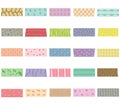 Vector illustration set of cute colorful hand drawn masking tape Royalty Free Stock Photo