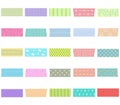 Vector illustration set of cute hand drawn masking tape Washi t Royalty Free Stock Photo