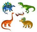 Vector illustration set with a cute dinos