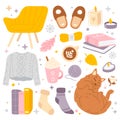 cute doodle hygge icons