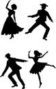 Vector illustration a set of dancing couples