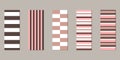 Vector illustration of a set of decorative ribbon stripes. Masking tape, satin or corsage, grssgrain tape, adhesive Royalty Free Stock Photo