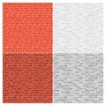 Vector illustration set of different color bricks. Bricks texture, vintage retro style seamless pattern of brick wall. Royalty Free Stock Photo