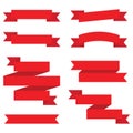 Red ribbon banners for presentations Royalty Free Stock Photo