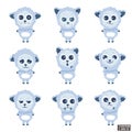 Set of emoji cute sheep