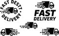 Fast Delivery Service Vector Icons and Logos Set Royalty Free Stock Photo