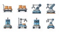 Industrial Automation and Robotics Icons Set Royalty Free Stock Photo