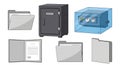 Document Storage and Security Icons Set Royalty Free Stock Photo