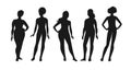 Vector illustration set of female characters Royalty Free Stock Photo