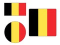 Set of Flags of Belgium Royalty Free Stock Photo