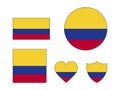 Set of Flags of Colombia Royalty Free Stock Photo