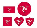 Set of Flags of Isle of Man Royalty Free Stock Photo