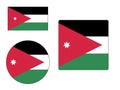 Set of Flags of Jordan Royalty Free Stock Photo