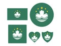 Set of Flags of Macau Royalty Free Stock Photo