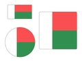 Set of Flags of Madagascar Royalty Free Stock Photo