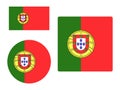 Set of Flags of Portugal Royalty Free Stock Photo