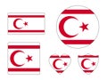 Set of Flags of Republic of North Cyprus