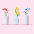 Vector illustration of set of flowers in a vase Royalty Free Stock Photo