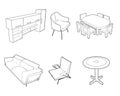 Set of furniture silhouettes Royalty Free Stock Photo