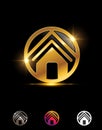Golden Home Symbol Vector Logo Sign