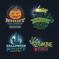Vector illustration set of halloween badges