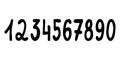 1234567890. Vector illustration of set hand-drawn numbers.