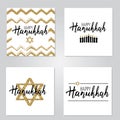 Vector illustration set of Happy Hanukkah.