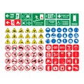 Vector illustration set of hazard warning signs , set of icons isolated on white background. Threat, a collection of hazard