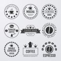 Vector illustration set of logos on coffee theme