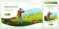 Vector illustration set - man travel with dog Royalty Free Stock Photo