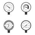 Vector illustration set of manometers. Royalty Free Stock Photo