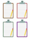 Vector illustration set of a note paper with a board mat